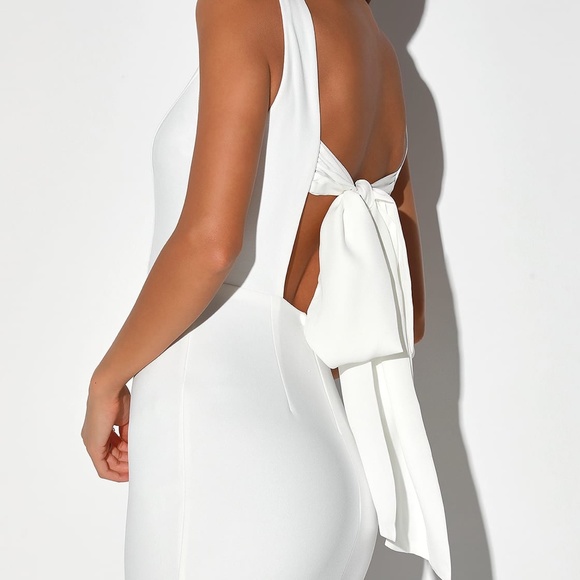 NEW LULUS This Bliss IVORY Sleeveless TIE-BACK Mermaid Maxi WEDDING DRESS Gown - Picture 15 of 16